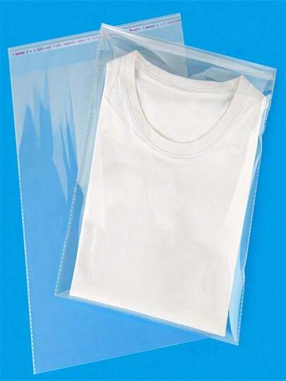 20 piezas, 100 piezas, Bolsas de celofán grandes autosellantes, autoadhesivas, bolsas de plástico de celofán transparentes y resellables para empaquetar ropa, camisetas, pantalones, adornos