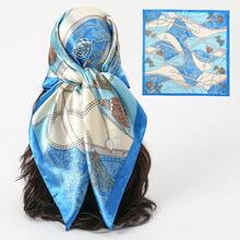 Soft And Skin-Friendly Large Square Scarf Scarf Headscarf Femininity Versatile Anti-Wrinkle Long Silk Scarf - 03 - Xem 3