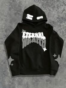 1pc Tween Boy Thermal Lined Thick Warm Sweatshirt, Young Student Clothing, Suitable For Kids Autumn/Winter Long Sleeve Top - Black - View 3