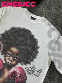 EMCGICC Manfinity Y2k Long Sleeve Shirts ,Graphic T Shirt Cotton 250g,Fashionable Hip-Hop For Men -  Long Sleeve T-Shirts, Funny Vintage Shirts,Regular Fit, Street Style, Digital Print,  Ideal Gift - 白色 - 查看 2