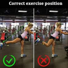 Ankle Strap For Fitness Rope Equipment - One Size Fits All, With Premium Padding, Unisex, Glute Kickback Ankle Strap For Gym Rope Training, Glute Exercises, Leg Stretches And Hip . - Black - View 8