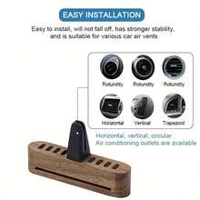 1 Set Of Walnut Pure Wood Open Lid Aromatherapy Clips, Air Conditioner Vent Aromatherapy Diffuser, 10 Sticks - DIY Essential Oil And Perfume Compatible With Any Car Model (Unscented), Car Aromatherapy Diffuser, Long-Lasting Home Fragrance, White Tea Car Fragrance, Car Fragrance Bottle