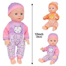 12英寸动物玩偶系列，蓝眼睛玩偶，儿童伴侣玩具，儿童过家家玩具