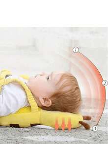 1pc Baby Walking Protection Bee Shaped Pillow,Baby Guardian Walker Head Protector - Ultra-Soft, Breathable, Adjustable, Anti-Fall Protection Backpack Pad,Machine Washable, And Durable Soft Polyester Fiber For Babies 6-36 Months