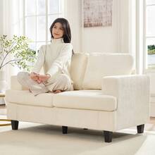 Modern Chenille Fabric 56" Width Loveseat Sofa, 2-Seater Sofa Couch For Living Room,Short Sofa