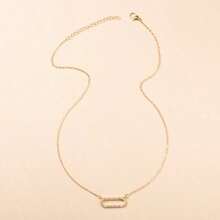 1Pc Versatile Minimalist Geometric Necklace - Luxurious Winter Jewelry Accessory For Women, Ideal Christmas/Party/Birthday Gift For Bestie, Perfect Valentine's Day & Impulse Gift - 金色-1件 - 查看 6