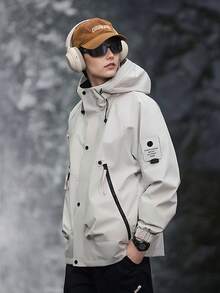 Women's Hooded Windbreaker Jacket, Wind-Resistant And Warm, Multiple Zipper Pockets, Casual And Comfortable, Suitable For Hiking And Trekking,Fleece