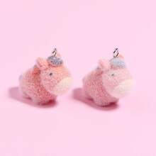 2 件装树脂植绒可爱熊企鹅兔子猫吊坠 DIY 珠宝配饰 - 彩色 - 查看 27