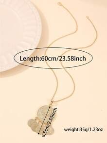 1pc 18K Gold Plated Women's Necklace With Ottoman Pattern, Middle Eastern Women's Wedding Robe Accessory, Necklace For Festive Events, Everyday Wear