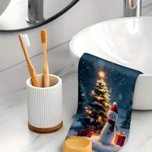 1 set/2 pièces/100 pièces Serviettes de cuisine et lavettes imprimées avec motif d'arbre de Noël, convient pour la décoration intérieure des restaurants, cuisines, salles de bain, décoration de fête, cadeaux de Noël