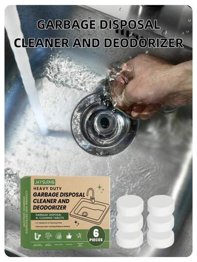JAYSUING Tablettes de nettoyage pour broyeur de déchets de cuisine - Puissant dissolvant de graisse, nettoyage efficace des canalisations, élimination des déchets alimentaires de cuisine, facile à utiliser : Versez de l'eau chaude dans le broyeur de déchets, puis placez le bloc de nettoyage à l'intérieur, attendez 1-2 minutes que la mousse disparaisse du drain, puis rincez l'évier. Élimine également rapidement les sources d'odeurs pour améliorer l'odeur générale de la cuisine.