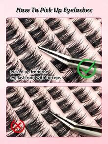 Rikuaild 80pcs D-Curl Thick & Dense Individual False Eyelashes, Create Natural Makeup Effect, Suitable For DIY Eyelash Extension At Home - D - View 6