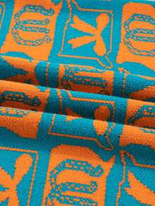 Acelitt Áo len nữ thời trang màu xanh dương kiểu miền Tây, phối màu tương phản, dáng rộng, thích hợp cho mùa đông. - Nhiều màu - Xem 9