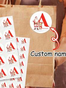1~108 etiquetas personalizadas - Pegatinas personalizables, pegatinas navideñas personalizadas, pegatinas de cartas de Papá Noel, etiquetas de regalo navideñas y pegatinas para bolsas de aperitivos pequeñas con texto personalizado, perfectas para envolver regalos navideños, decoraciones navideñas, pegatinas para sobres navideños y envasado de dulces y aperitivos. Personalizadas, coloridas, multiusos, para el Día del Padre, para graduaciones, para bodas, para inauguraciones de casa, Navidad