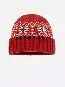 1 pieza Gorro de punto minimalista y versátil personalizado, adecuado para uso al aire libre en otoño/invierno, regalo navideño - multicolor - Ver 9