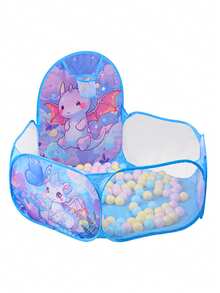 Foldable Cartoon Ball Pit Tent: Indoor/Outdoor Children's Playground - With Ball Pool And Basketball Hoop (Balls Not Included) - Multicolor - View 9