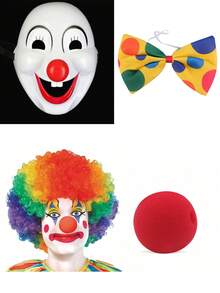 可选数量23/6/5/3/2pcs海绵小丑鼻子、圣诞海绵球、红色海绵球、节日魔术道具海绵球、圣诞派对配件，如手套、长袜、领结（部分配件为塑料制品，收货和发货时有轻微瑕疵）万圣节