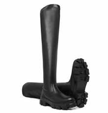Over The Knee Boots Fashion Tractor Stylish Simple Gothic Party - Black - View 1