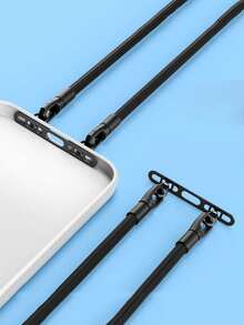 2pcs Metal Ultra-Thin Anti-Lost Backplate, Stainless Steel Clip-On Phone Lanyard Clip, Double Buckle Pad (2 Styles Of Pads Randomly Sent, See Details) - Multicolor - View 7