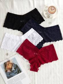 4pcs/Pack Women Sexy Lace Briefs - Multicolor - View 3