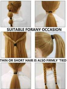 10Pcs/40Pcs/80Pcs/100Pcs High Elasticity Thick Black Hair Ties, Hair Accessories For Hairstyles, Hair Rope Scrunchies, Ponytail Holders - Hair Styling Tools, Rubber Bands, Multi-Functional Hair Accessories For Thick And Curly Hair For Women Or Men, Won't Damage Hair, Reusable, Suitable For Daily Life, Outdoor, Shower, Elastic Band, Casual Party, Work Commute, Sports, Campus, Dating, Vacation, Great Gift For Moms, Friends, Couples, Classmates ,Hair Elastics ,Hair Rubber Bands