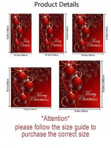 1/3/4 Peças Conjunto de Cortina de Chuveiro e Acessórios de Lanternas Vermelhas de Natal, Acessórios Impermeáveis e Resistentes ao Desgaste, com 12 Ganchos - Inclui Tampa de Assento Sanitário, Tapetes de Banho e Tapetes - Tecido de Poliéster Antiderrapante - Lavável - Perfeito para Decoração de Feriados, Casa/Quarto/Residência/Decoração Ocidental - Multicolorido - Visão 5