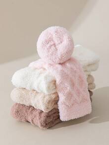 1 par de calcetines de mujer suaves y sin pelusa, de felpa, gruesos y cálidos, aptos para el hogar, dormir, posparto, otoño/invierno