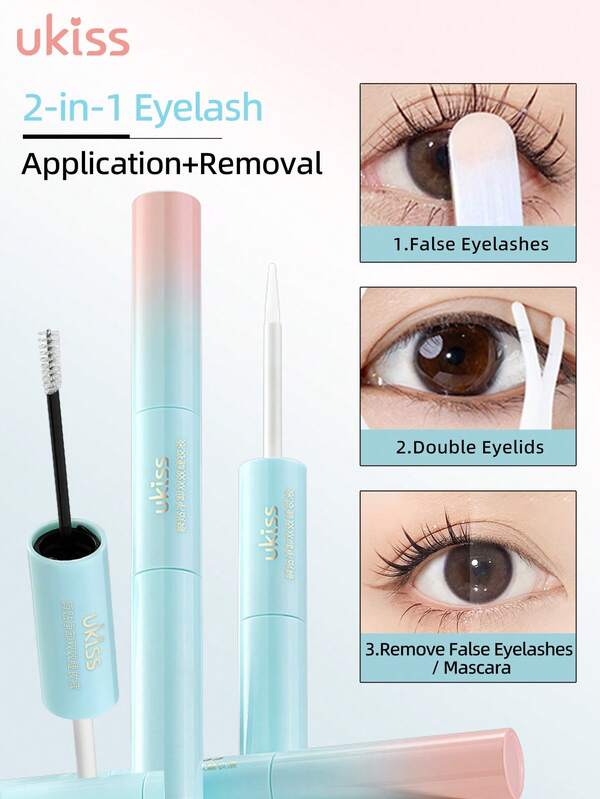 ukiss 4.5g+4g Lash Adhesive + Removal 2-In-1, Lash Glue+ Glue/Mascara Removal, For Double Eyelid & False Eyelashes, Strip Eyelash Adhesive, Antifreeze And High Temperature Resistance, Suitable For Use In All Seasons,Clear, Includes Lash Adhesive, Long Lasting Wear, Can Be Used With Strip Lashes And Lash Clusters
