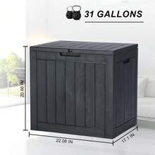 Outdoor Storage Box For The Courtyard, 31-Gallon Large-Capacity Waterproof And Sun-Resistant Resin Storage Container, Suitable For Both Indoor And Outdoor Use - Black - View 3