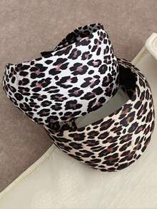 1pc Retro Fashionable Minimalist Leopard Print Wide-Brim Headband Hair Hoop Accessory For Women, Hair Band,