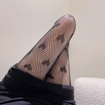 1 Pair Women's Jacquard Fishnet Tights, Suitable For Everyday Wear