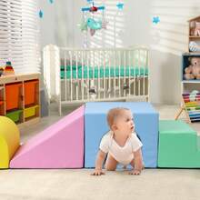 Foam Climbing Blocks,4PCS Soft Toddler Climbing Toys,Colourful Indoor Climb And Crawl Activity Play Set,Soft Play Equipment,Anti-Slip,Versatile Shapes,Promotes Physical Development - Multicolor - Ver 2