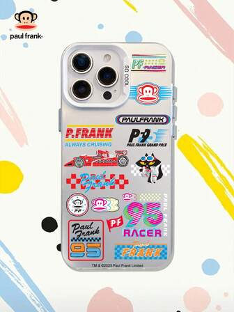 Officiellt licensierat Paul Frank Energetic Silver-telefonskal, stötsäkert kameraskydd över hela kroppen, ny design lämplig för iPhone 13/14/15/16 Pro Max