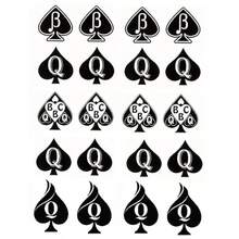 CZ 4 Sheets BBC Queen Of Spades Temporary Tattoo Sticker Total 81 15X21cm QoS Hardcore Words Phrases 1613 - 彩色 - 查看 2