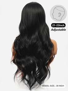 clouder Black Highlight Orange Extra Long Curly Wig 30 Inch Cosplay Wig Halloween Christmas Wig Elegant Soft Matte Hair Loose Curls Casual Outing Street Punk Wig Rock Wig Fluffy Natural Cool Girl Synthetic Heat-Resistant Fiber Wig Suitable For Women Daily Party Wig Music Festival Wig Avant-Garde College Style Wig Modern Fashion Gothic Wig - 挑染棕色 - 查看 3