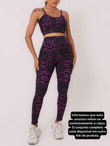 LIFE Printed Women's Leggings – High Waist, Polyamide, Comfortable For The Gym, Workout And Everyday Life - 紫色 - 查看 1