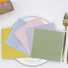 20 peças/40 peças/60 peças Guardanapos Macios de 2 Camadas com Padrão de Cor Sólida Dourada, Para Guardanapos Descartáveis de Festa, Almoço, Coquetel, Toalhas de Convidado, Papel Decorativo, Decorações de Aniversário, Casamento, Formatura