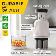 UltraChop Push Food & Vegetable Chopper, Heavy-Duty Stainless Steel Blades, Durable & Ergonomic Design, Veggie, Meat, Garlic Cutter, Slicer, Soft Non-Slip Grip, Home Essentials Kitchen Gadgets - 1 - Xem 7