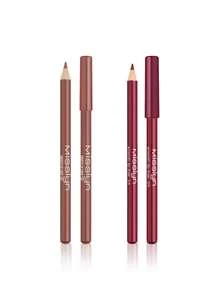 Misslyn MISSLYN-2 Pieces Smooth-On Lip Liner Set, Smooth-On Lip Liner, Long-Lasting Face Makeup, Long-Lasting Rich Lip Color, Smooth Application, Lip Liner, Y2K Makeup Party Beach Travel Holiday Camping Outdoor Gift Rose Fashion Girls New Year Cosmetics Cosplay