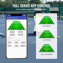 Tennis Ball Machine, Automatic Portable Tennis Ball Launcher, 150 Balls Tennis Training Practice Thrower, 5 Motors Multi-Mode Drills, 2+ Hours Play, Rechargeable Battery, App Remote Control - AU Plug(220-240V) - View 3