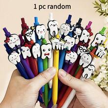 1/5/10/20pcs Retractable Ballpoint Pens - Medium Tip - Fun Dental And Nurse Designs - Durable Plastic Material - Adult Novelty Stationery, Birthday Party Favors, Office Supplies, Dental/Dentist/Dental Gifts, Funny Pens, School Supplies, Writing Pens, Ballpoint Pens, School Pens - 彩色 - 查看 12