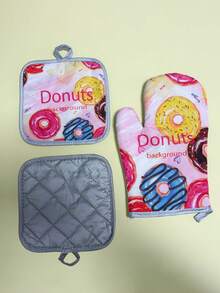 2 Pcs Thickened Oven Mitts And Heat Pads, Oven Microwave Insulated Gloves, High Temperature Resistant Restaurant Insulated Gloves Insulation Mat, Baking Gloves Set,Oven Mittshome Essentials,Kitchen Accessories,Kitchen Essentials,Kitchen Decor,Heat Resistant Mat,Oven Gloves,Kitchen Accessories