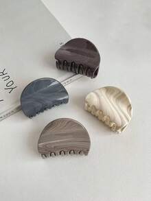 1pc Small Striped Hair Clip, Suitable For Women, Elegant Hair Accessory, Casual Hair Clip, Jaw Clip, Hair Clip, Claw Clip Winter Hair Clutch