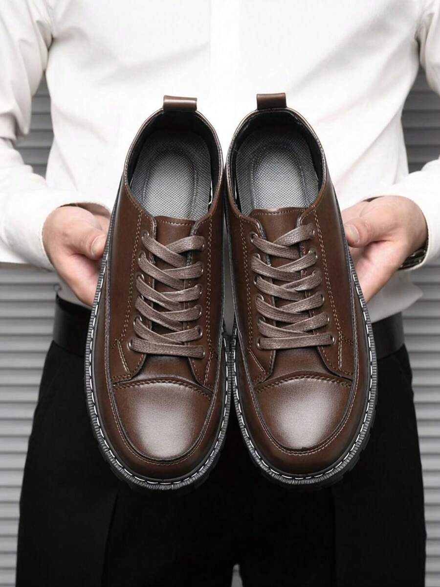 Herren Business Anzugschuhe, koreanische Mode Lässig Schuhe, vielseitige Budapester, braun, Schnürung, Metalleyelets, Büro-/Hochzeitsschuhe