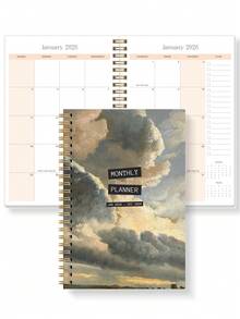 Trees 2026年月度计划本 - 12个月螺旋装订周计划笔记本，带日历网格、笔记和任务清单 - 非常适合目标设定、提高效率和日常使用 - 适用于家庭、办公室和学校，办公桌配件 - 彩色 - 查看 6