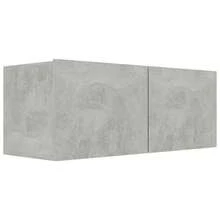 Set di mobili TV Larryhot da 6 pezzi, in legno ingegnerizzato grigio cemento, resistente, facile da montare, ideale per l'arredamento della casa - Grigio - Visualizzare 5