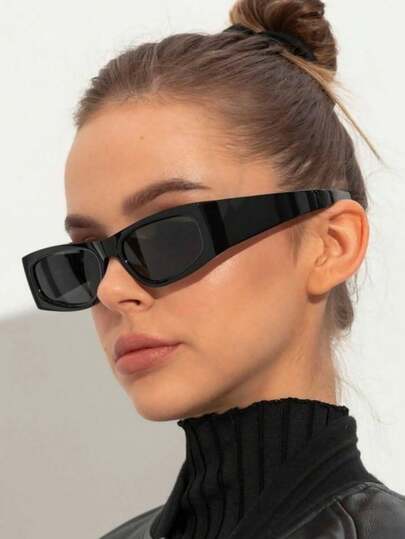 1pc Poplar Forest Cat Eye Glasses Women's Fashion Glasses Super Cool Retro Slimming Anti-Ultraviolet Glasses