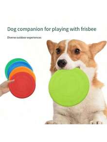 3pcs Dog Flying Disc, Dogs Training Interactive Toys, Pet Flying Disc Chew Toy, Pet Silicone Soft Training Discs, Puppy Flyer Toy Dog Flyer, Lightweight Soft Floating Saucer - Multicolor - View 11