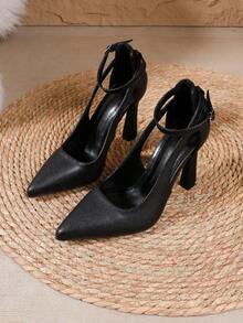 Jesień/Zima 2025 Klasyczne czarne szpilki ze szpiczastym noskiem na imprezę, damskie czółenka, eleganckie