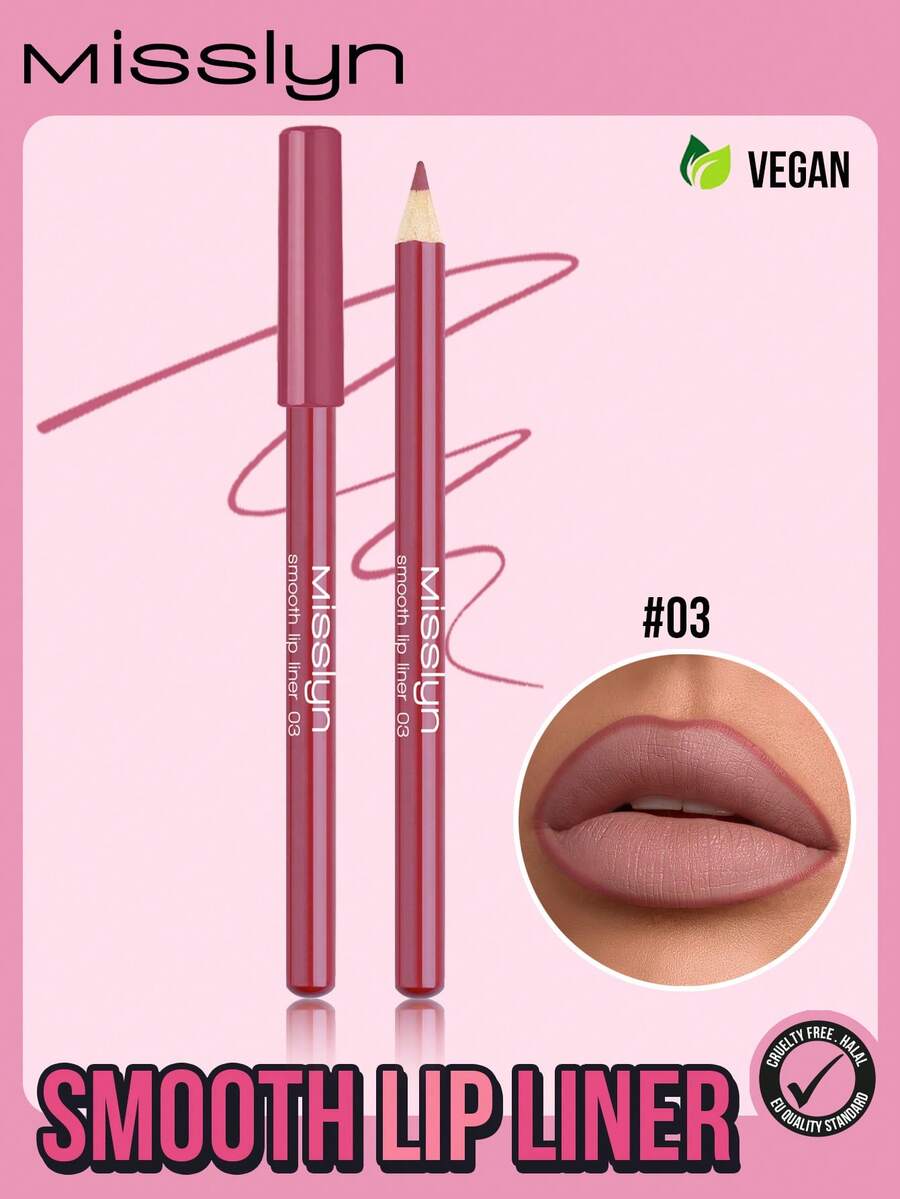 MISSLYN 1支滑順唇線筆,Colorstay 長效顯色濃郁唇筆,高顯色霧面唇妝,柔滑好塗抹、超細自然妝感唇輪廓筆,適合日常穿搭、派對與 Y2K 風格,純素,品牌美妝化妝品 - 03 - 查看 1